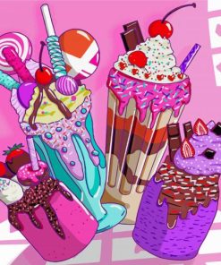 Illustration Milkshake Diamond Painting