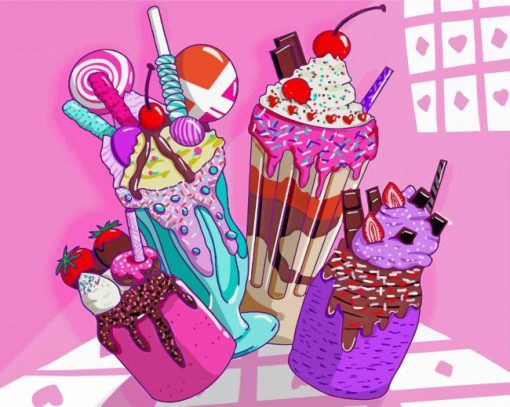 Illustration Milkshake Diamond Painting