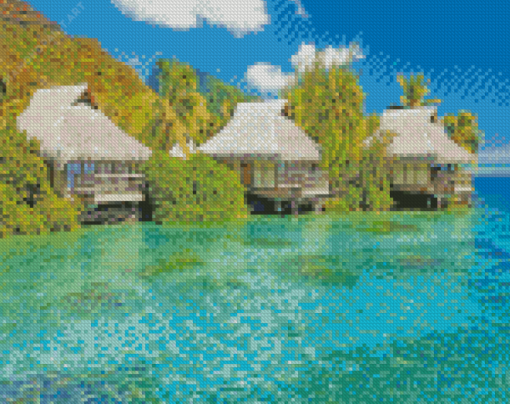 Jamaica Beach Huts Diamond Painting