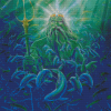 King Neptune And Dolphins Diamond Painting