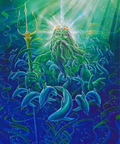 King Neptune And Dolphins Diamond Painting