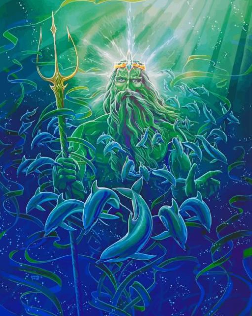 King Neptune And Dolphins Diamond Painting