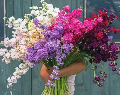 Man Holding Stocks Flowers Diamond Paintings