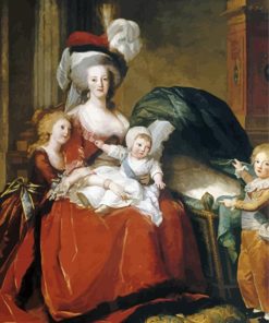 Marie Antoinette And Her Children Elisabeth Vigee Diamond Painting