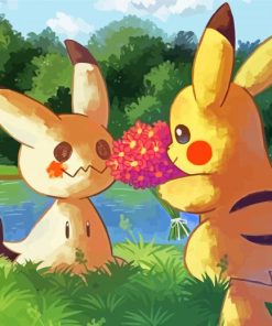 Mimikyu And Pikachu Diamond Painting