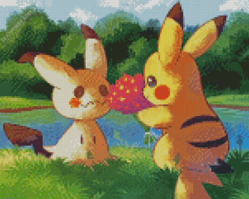 Mimikyu And Pikachu Diamond Painting