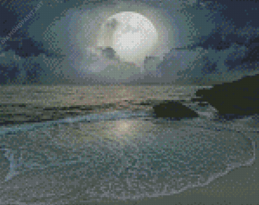 Moon And Ocean Diamond Painting