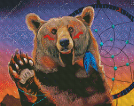 Native Bear Animal Art Diamond Painting