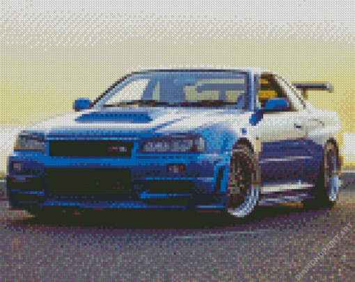 Nissan skyline GTR R34 Diamond Painting