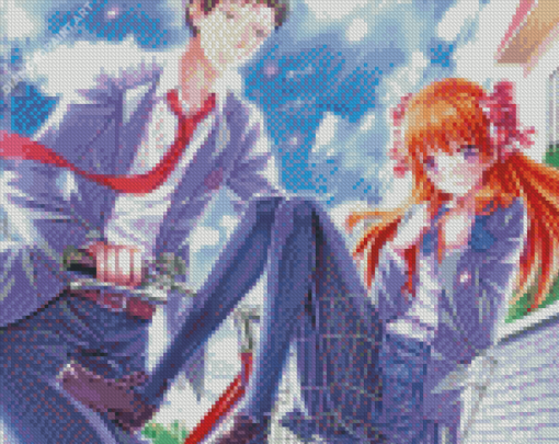 Nozaki Umetarou And Sakura Chiyo From Monthly Girls Nozaki Kun Diamond Painting