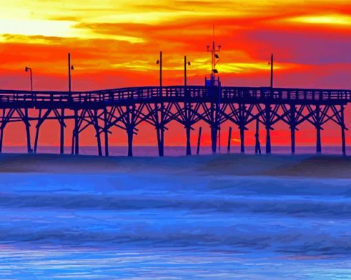 Ocean Isle Beach At Sunset Diamond Paintings