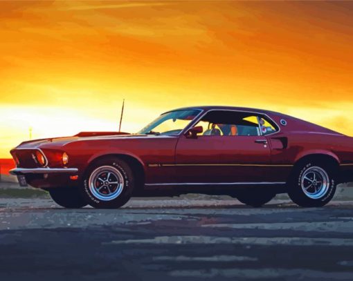 Old Mach 1 Mustang Diamond Paintings