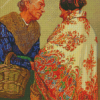 Old Two Women Talking Diamond Painting