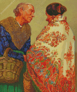 Old Two Women Talking Diamond Painting