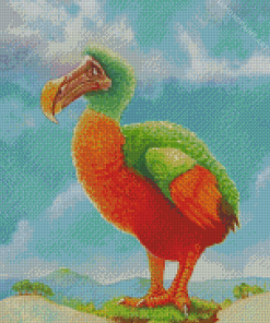 Orange Green Dodo Bird Diamond Painting