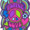 Peace Love Hippie Illustration Diamond Painting