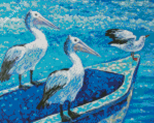 Pelicans Birds Diamond Painting