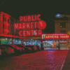 Pike Place Market At Night Diamond Painting