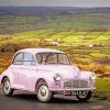 Pink Morris Minor With Amazing Landscape View Diamond Painting