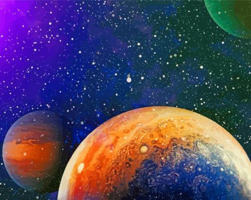 Planets And Stars Diamond Painting