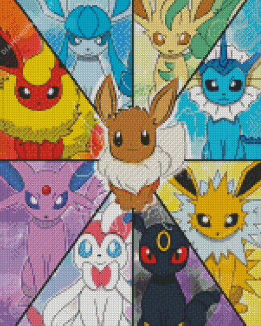 Pokemon Eeveelution Diamond Painting