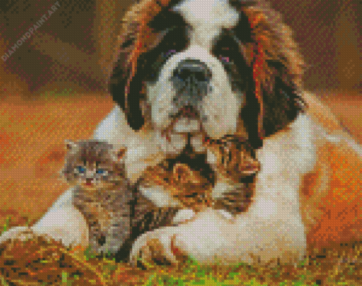 Puppy And Kittens Diamond Painting