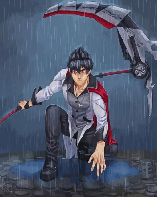 Qrow Branwen In The Rain Diamond Painting