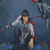 Qrow Branwen In The Rain Diamond Painting