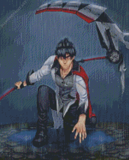 Qrow Branwen In The Rain Diamond Painting