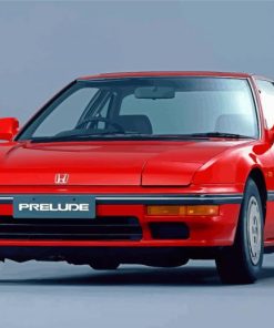 Red Honda Prelude Car Diamond Painting