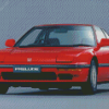 Red Honda Prelude Car Diamond Painting