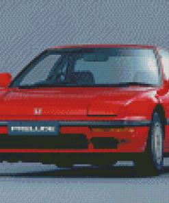 Red Honda Prelude Car Diamond Painting