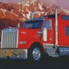 Red Kenworth Truck Diamond Painting