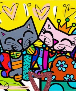 Romero Britto Cats Diamond Painting