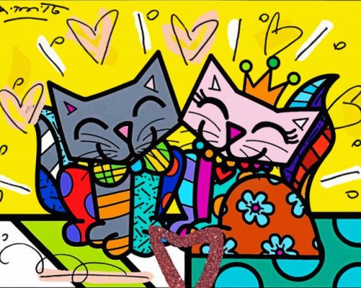 Romero Britto Cats Diamond Painting