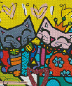 Romero Britto Cats Diamond Painting