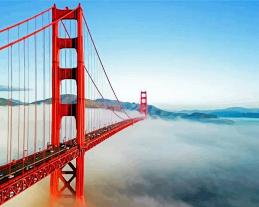 San Francsisco Bridge And Fog Diamond Paintings