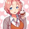 Sayori Eating Cupcake Art Diamond Paintings