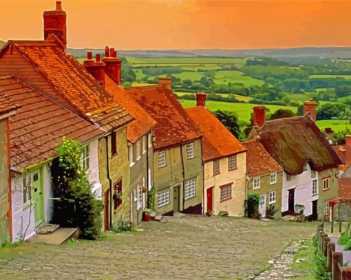 Scenery English Cottage Diamond Paintings