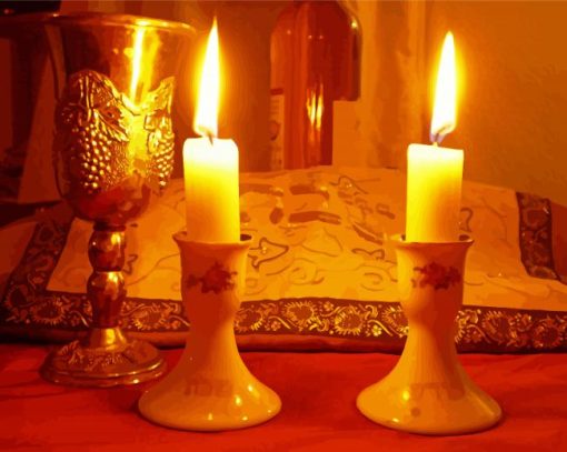 Shabbat Candles Diamond Painting