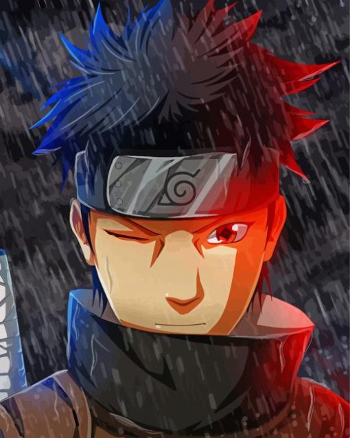 Shisui Uchiha Under Rain Diamond Paintings