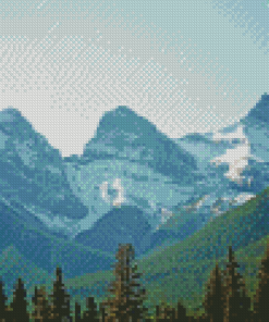 Snowy Three Sisters Mountains Diamond Painting