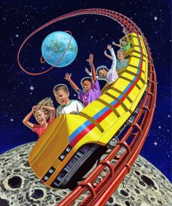 Space Roller Coasters Diamond Painting