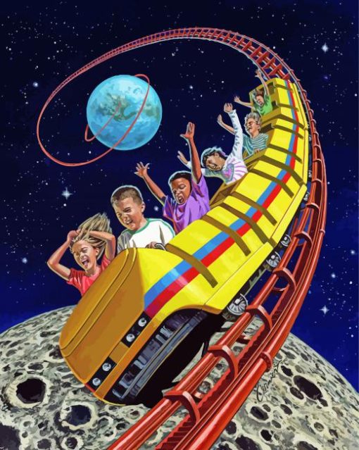 Space Roller Coasters Diamond Painting