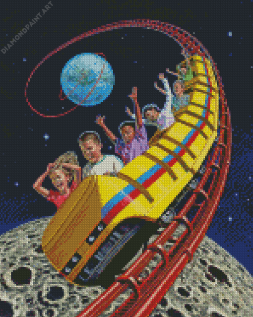 Space Roller Coasters Diamond Painting