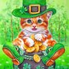 St Patrick Kitten Diamond Painting