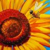 Sunflower And Bee Art Diamond Painting