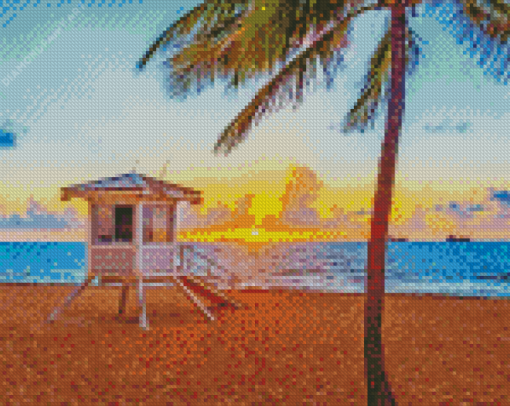 Sunrise At Lauderdale Beach Florida Diamond Painting