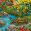 The Red Eared Slider Turtle Diamond Painting