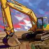 Track Excavator Construction Equipment Diamond Painting